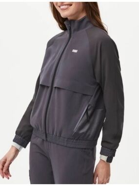 Figs Charcoal Pride Edition Sydney Full-Zip Jacket Large